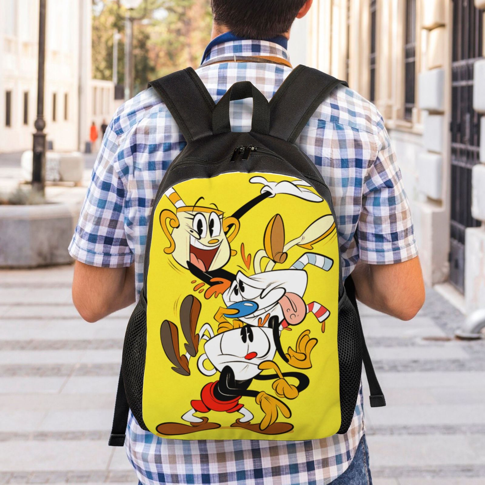 Cuphead Mugman Backpack Lightweight Daypack Bookbag Laptop Rucksack B7299
