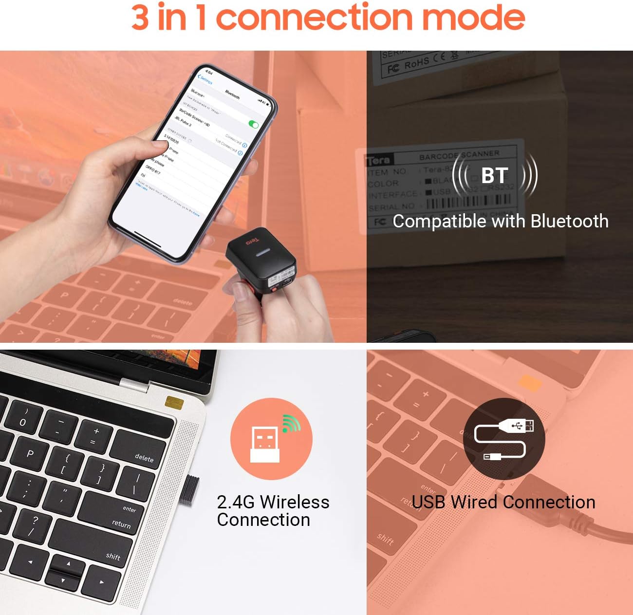 Wireless Bluetooth Barcode Scanner B75063