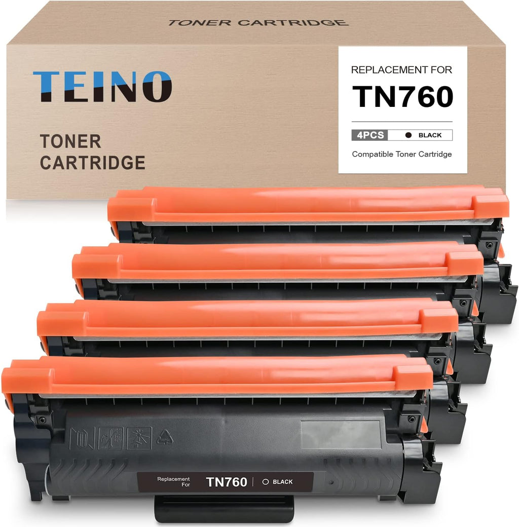 Compatible Toner Cartridge Replacement for Brother TN760 TN730 (Black, 4 Pack) F65056