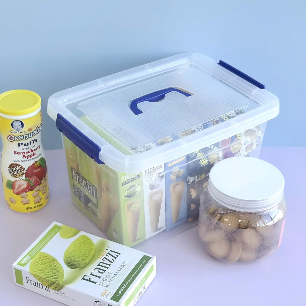 10 L Clear Plastic Storage Box with Handle, 6-Pack O10477