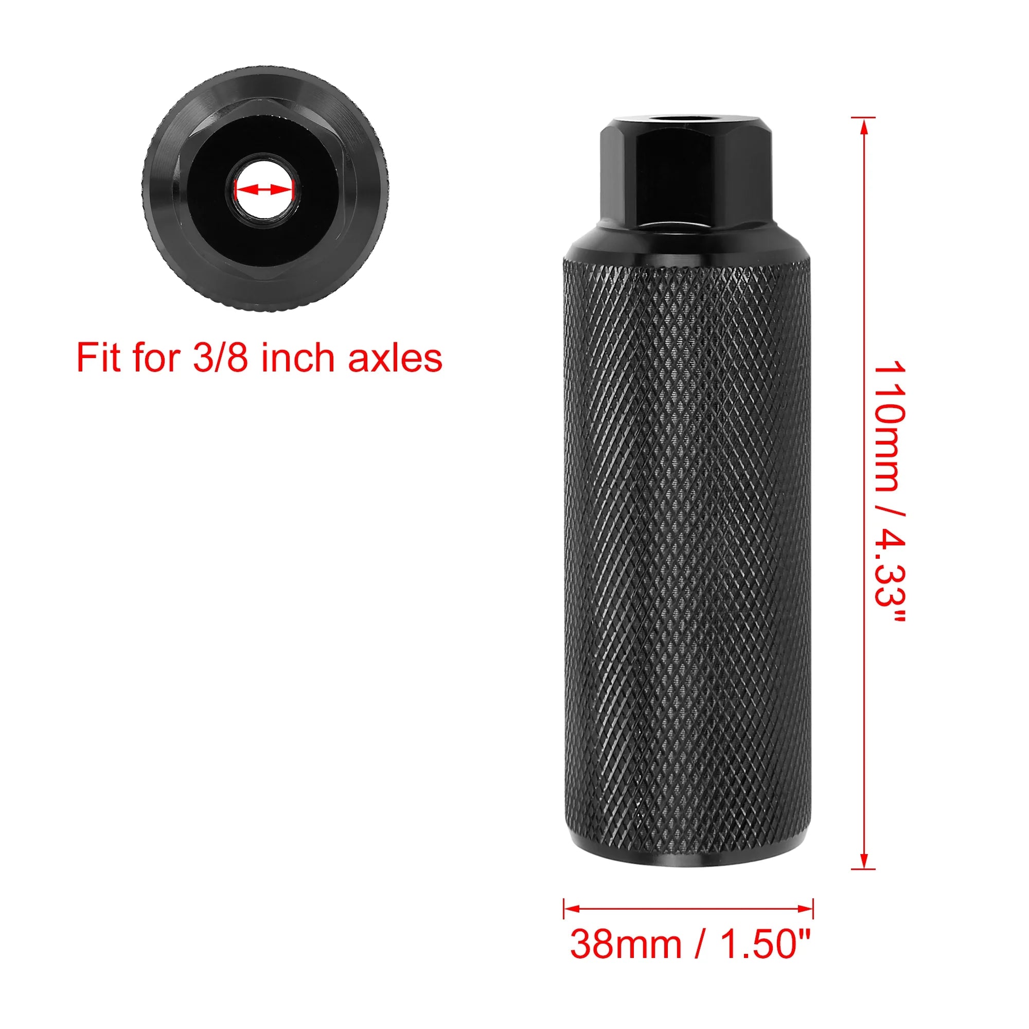 Black Aluminum Alloy Rear Foot Pegs Footrests for Bicycle Fit 3/8 Inch R397