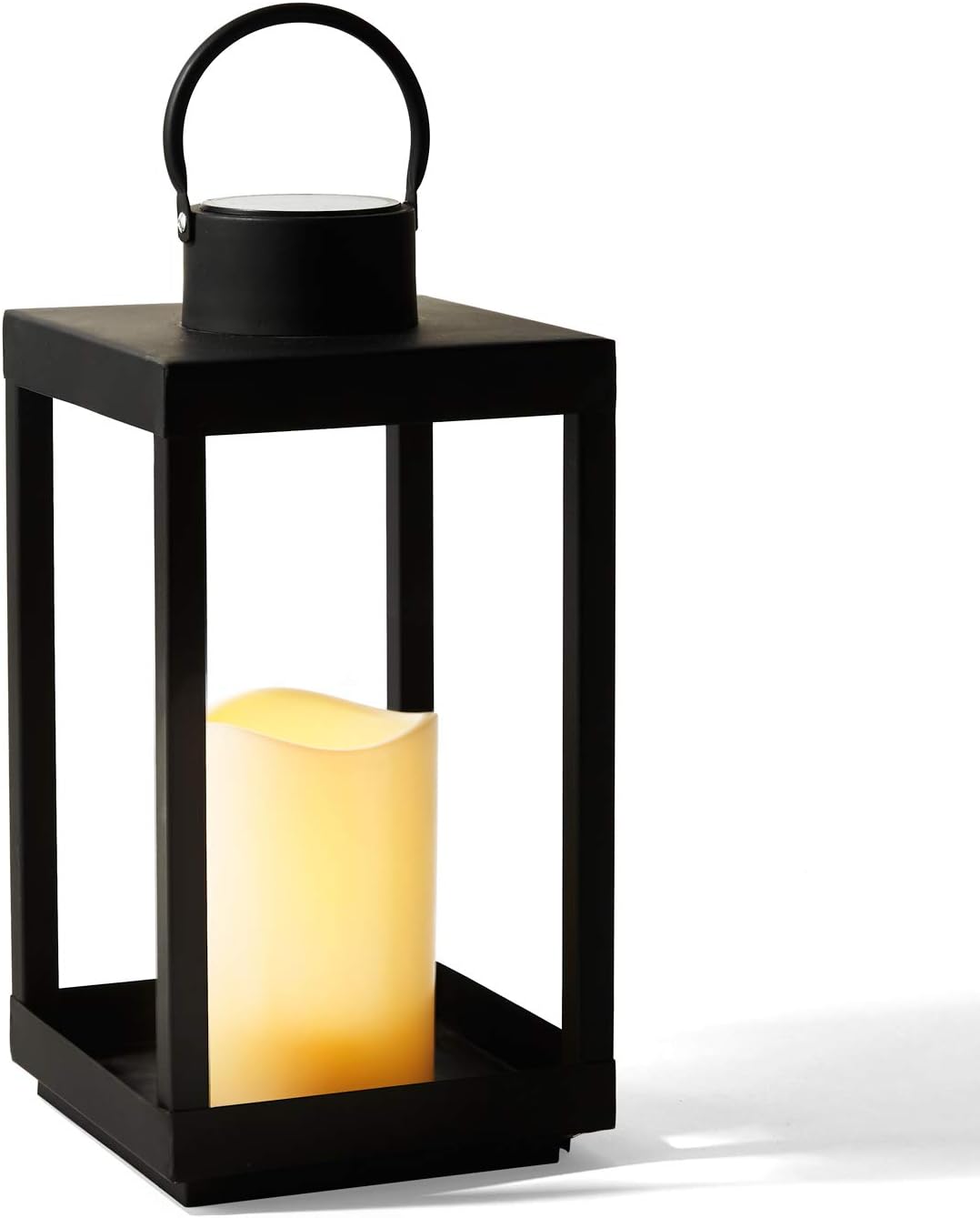 Matte Black Metal Candle Holder Lantern Y4543