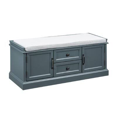 Dark Blue Cabinet Storage Bench Z87172