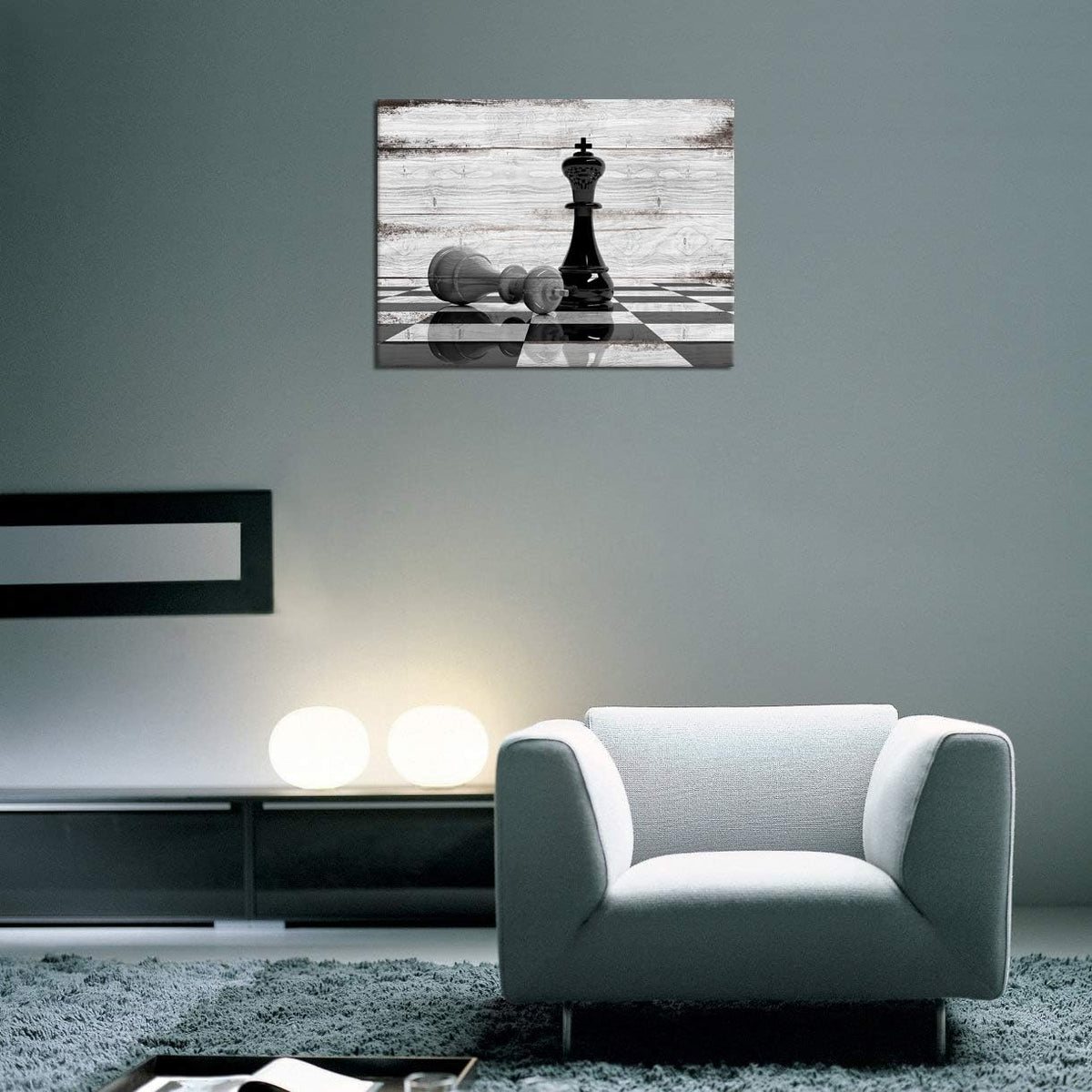 Black and White Chess Board Canvas Wall Art 24x32 X78461