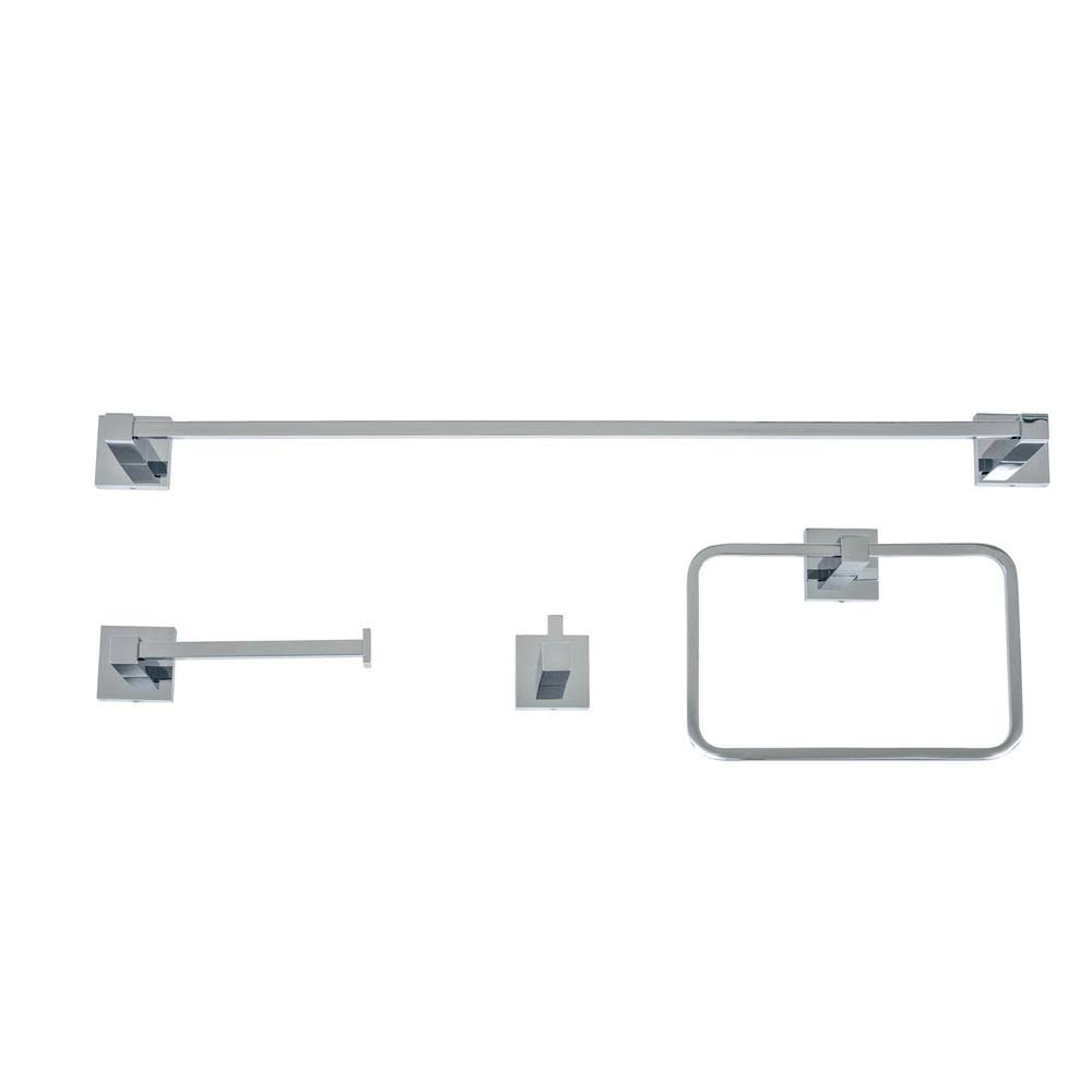 4-Piece Bathroom Accessory Set in Polished Chrome Z18014