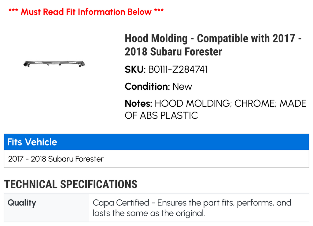 Hood Molding N179