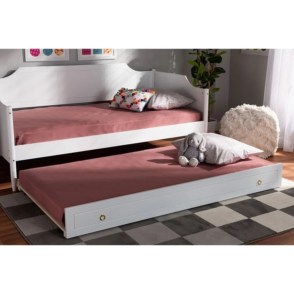 White Finished Wood Twin Size Trundle T6166