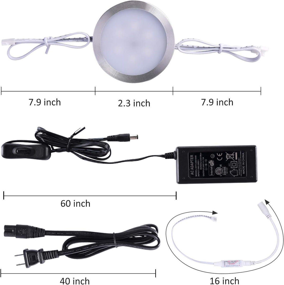 16 Pack Linkable Dimmable RGB Under Cabinet Puck Lights Kit with Remote Control J67061