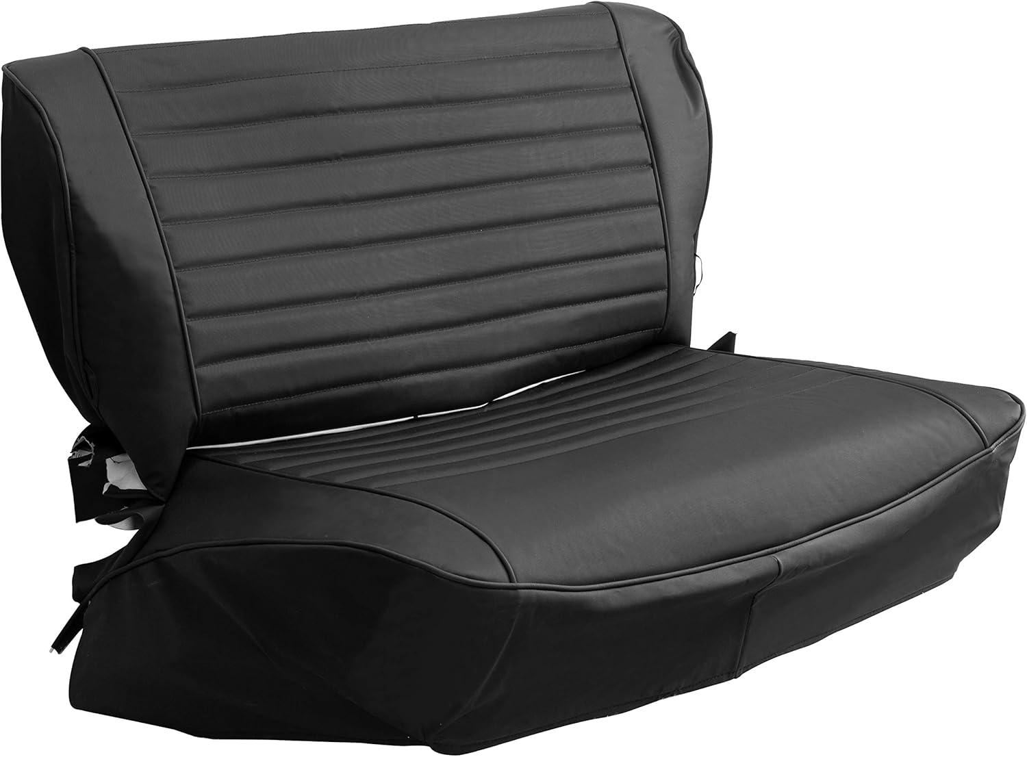 Black Faux Leather Seat Covers Front High-Back Bucket Seats & Rear Bench Seat Q5374