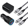 20W PD USB Phone Charger Block with 2 Pack 6FT C-to-C Cable X43779