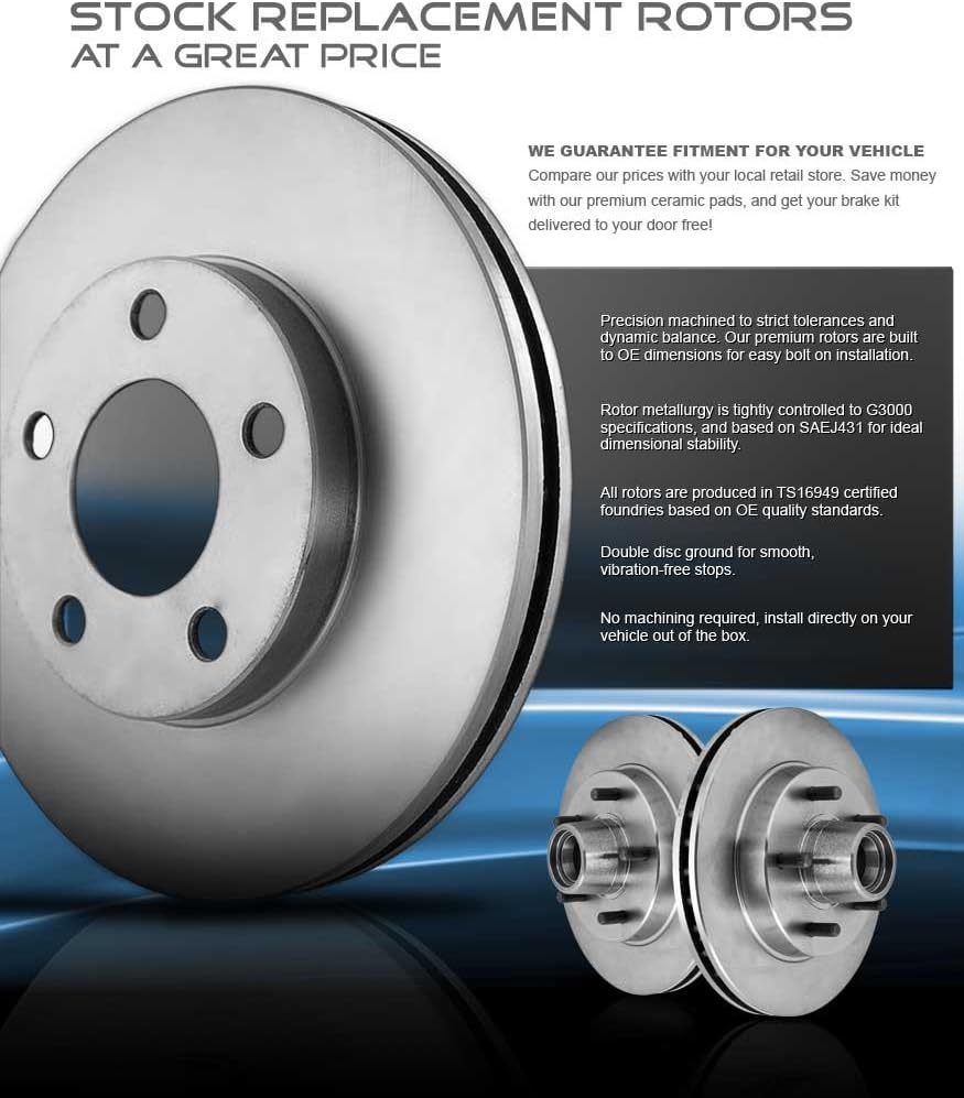 5 Lug Brake Disc Rotors with Ceramic Brake Pads H623