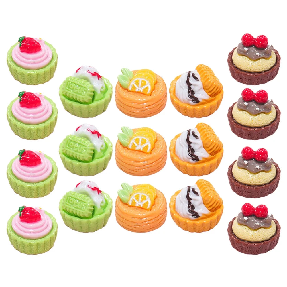 120 pcs Doll House Miniature Dessert Cakes Coffee Model K76029