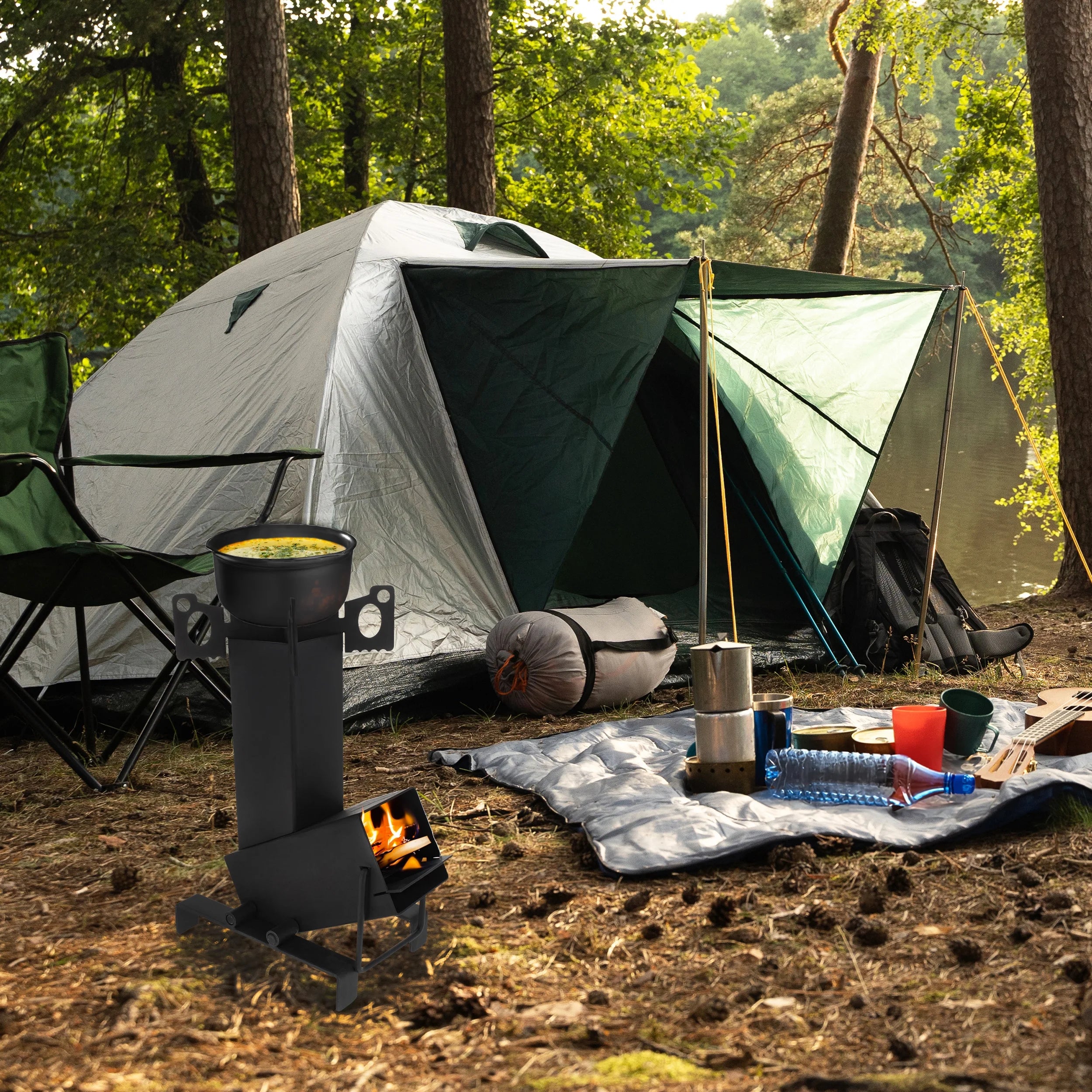 Portable Square Wood Stove for Camping Z168443