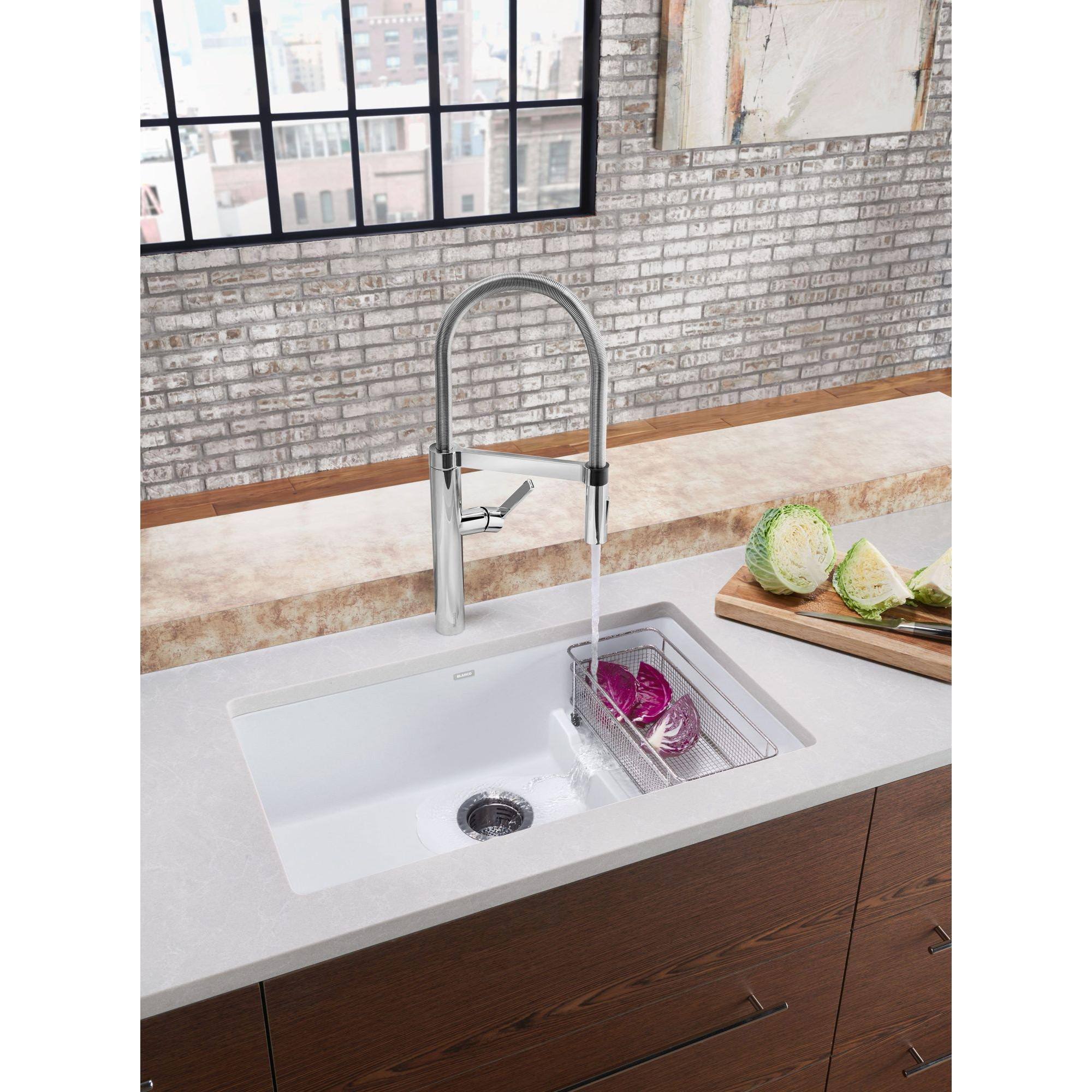White Kitchen Sink D7006