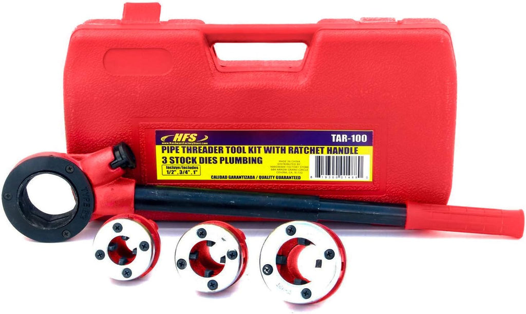 R Ratchet Pipe Threader Kit Ratcheting Pipe Threading Tool Set (5dies) Pack of 2 V4181