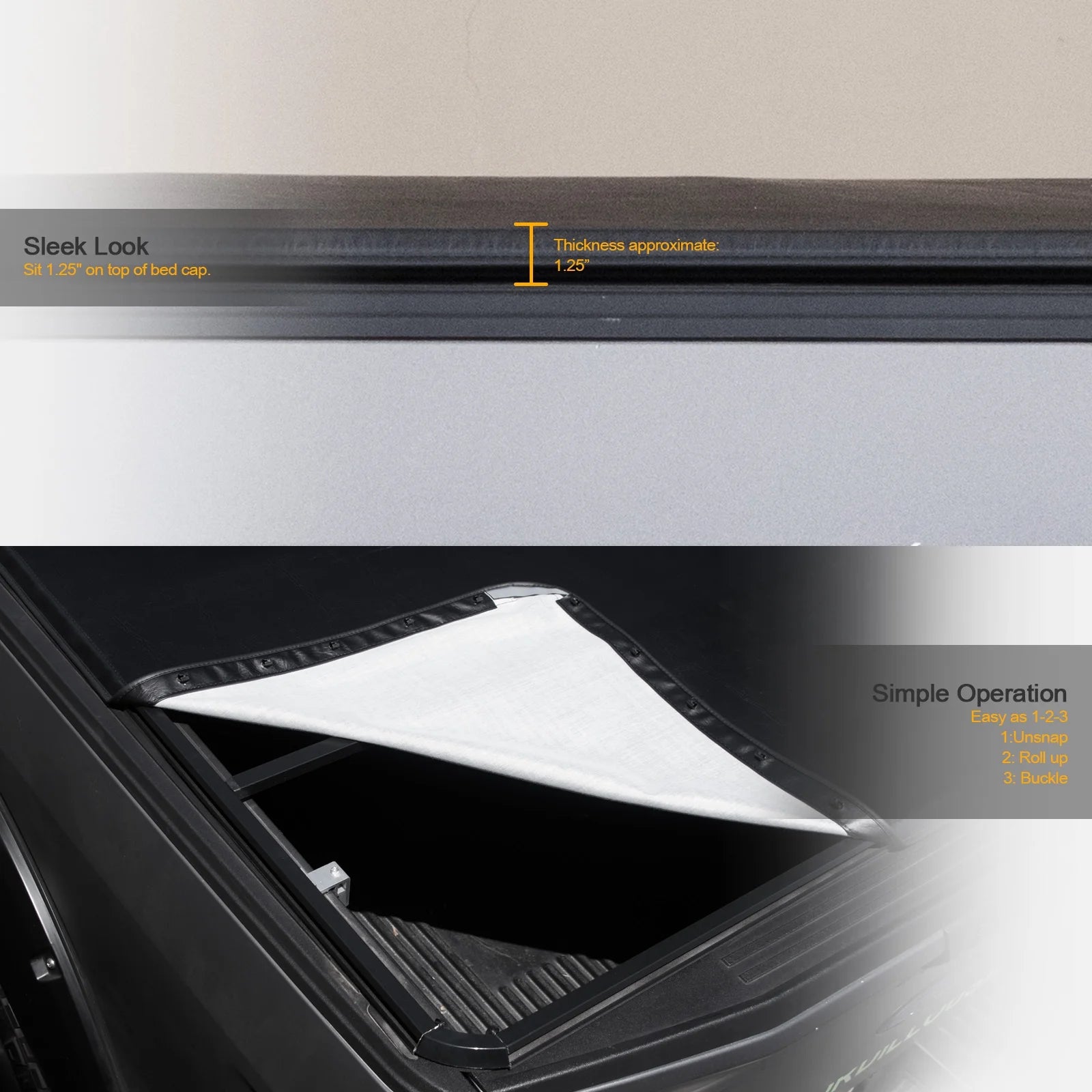 Tonneau Cover with Truck Bed LED Lights T553951