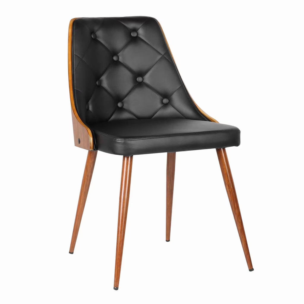 Black and Brown Tufted Wooden Dining Chair X7828