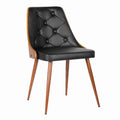 Black and Brown Tufted Wooden Dining Chair X7828