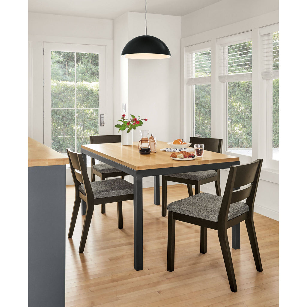 Modern Afton Side Chair in Blue Boucle with Charcoal Frame V3630
