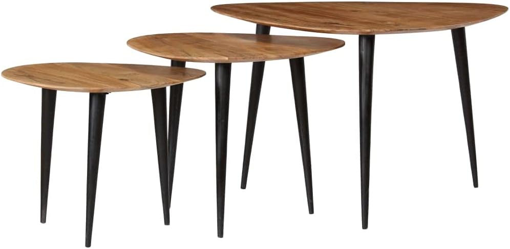 Solid Acacia Wood Coffee Table Set 3 Pieces I5027