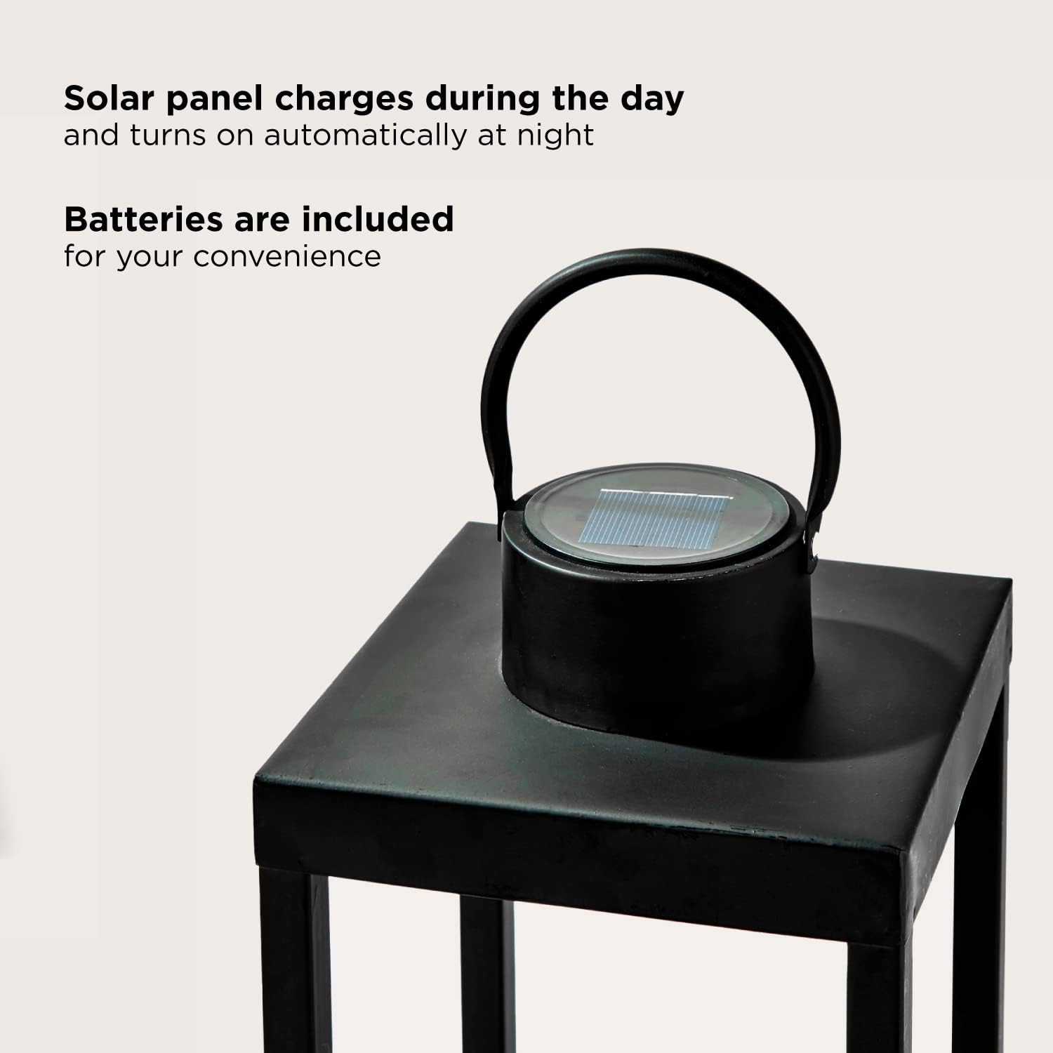 Matte Black Metal Candle Holder Lantern Y4543