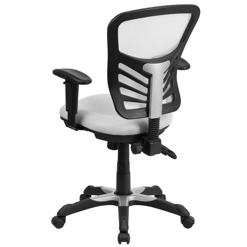 White Mid Back Mesh Swivel Office Chair D282001