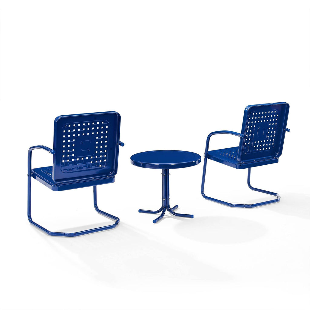 Navy 3-Piece Metal Patio Conversation Set K5074