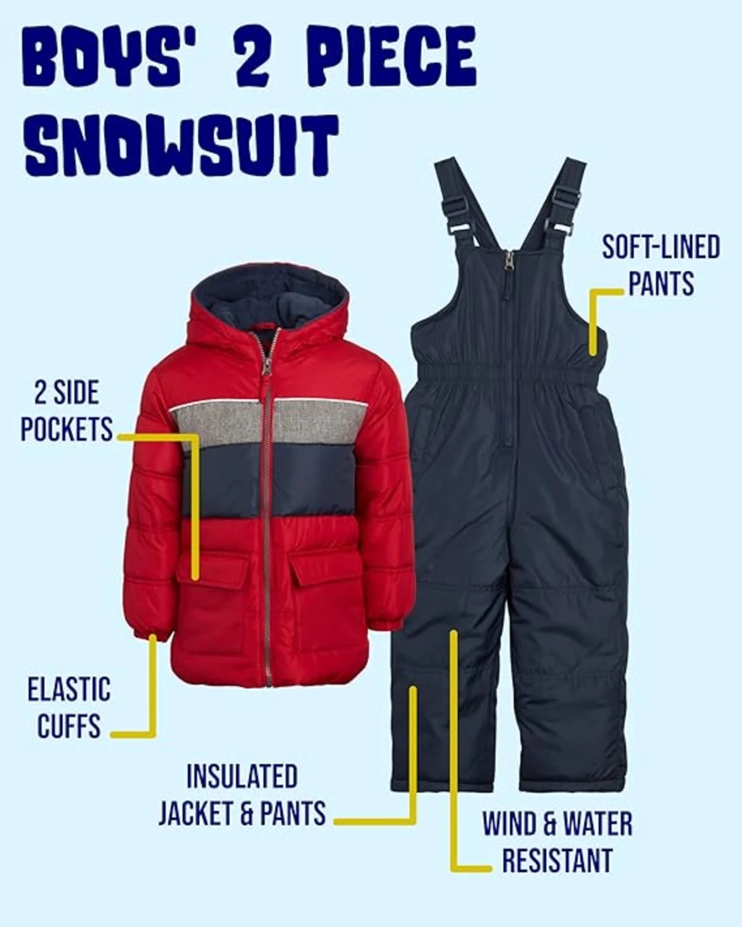 2 Piece Heavyweight Insulated Ski Jacket and Snow Bib N6250