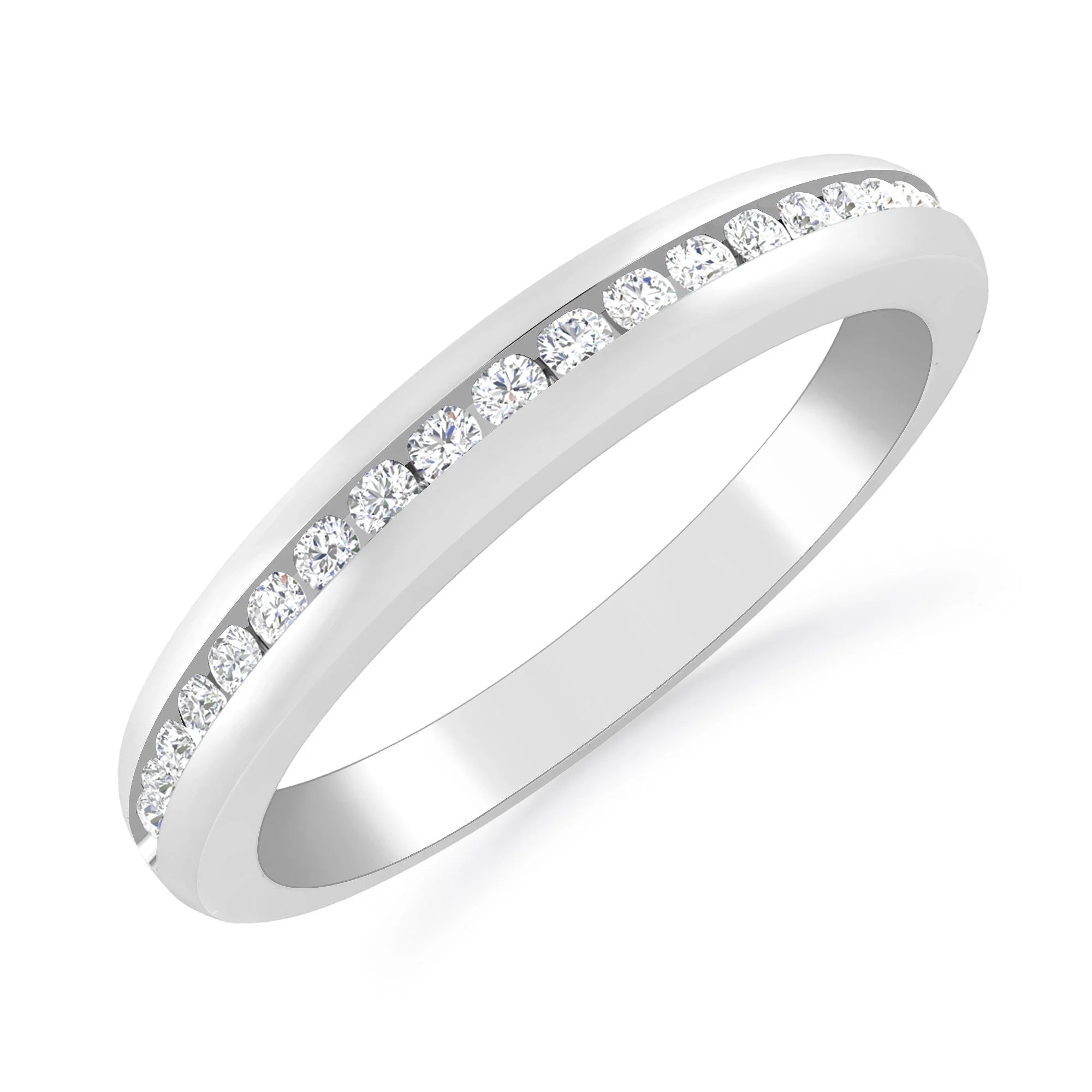 10K White Gold Diamond Stackable Band I1988