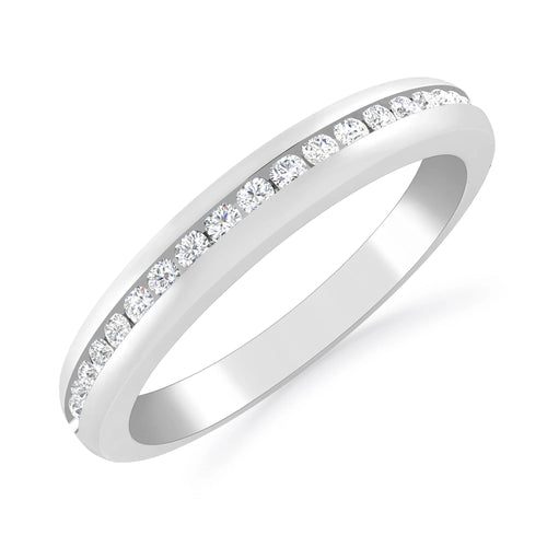 10K White Gold Diamond Stackable Band I1988