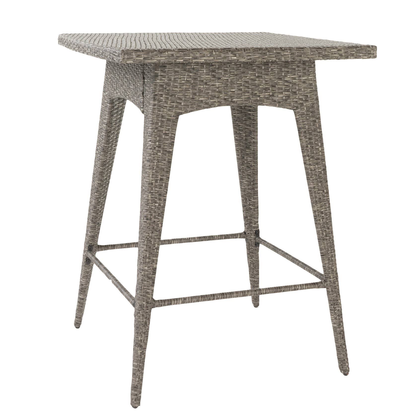 Square Wicker Bar Table Mixed Black J3495