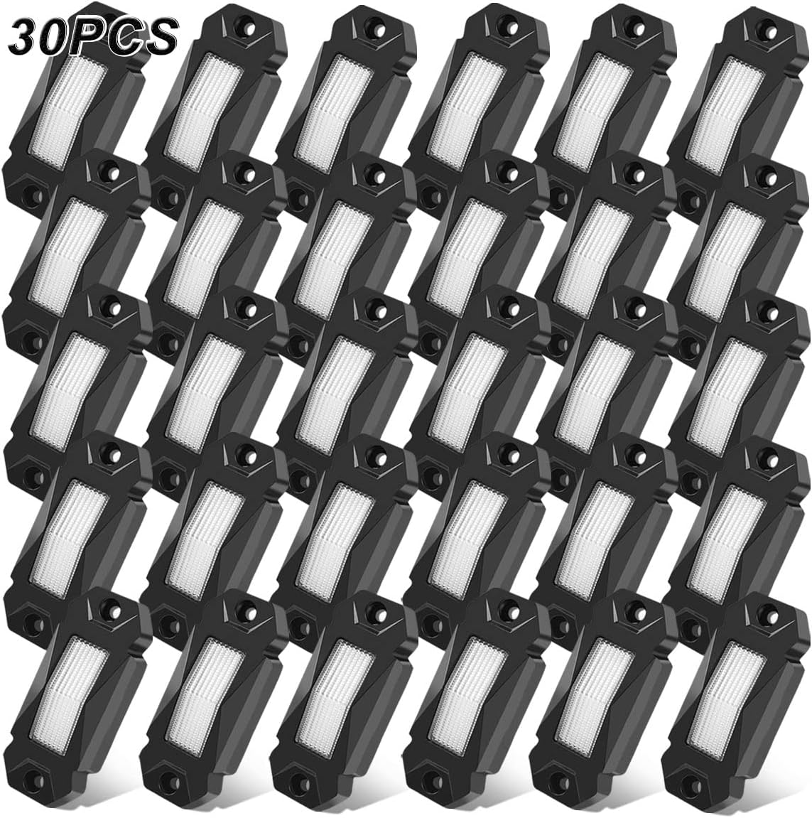 White 16PCS LED Rock Lights Under Glow Waterproof W919