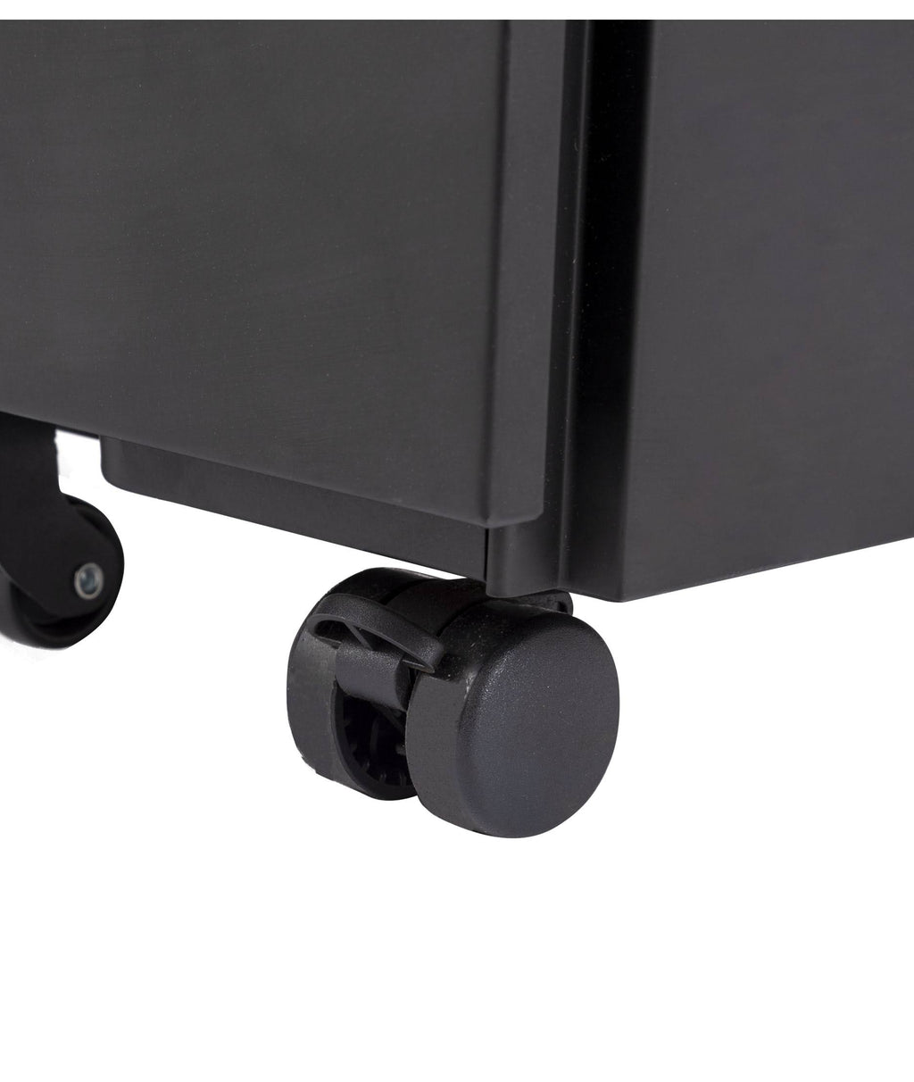 Black Wide 3 Drawer Lockable Rolling File Cabinet K868504