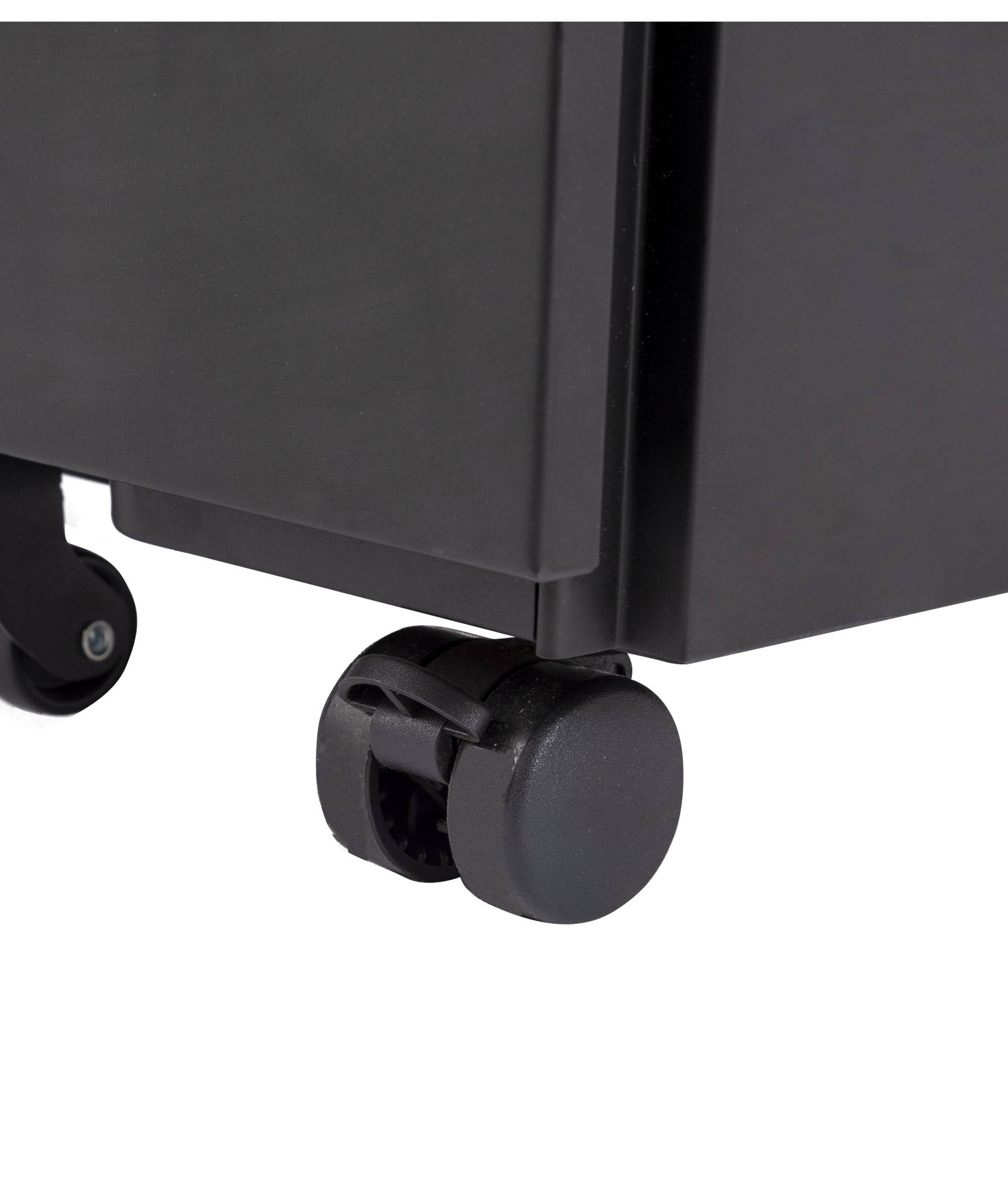 Black Wide 3 Drawer Lockable Rolling File Cabinet K868504
