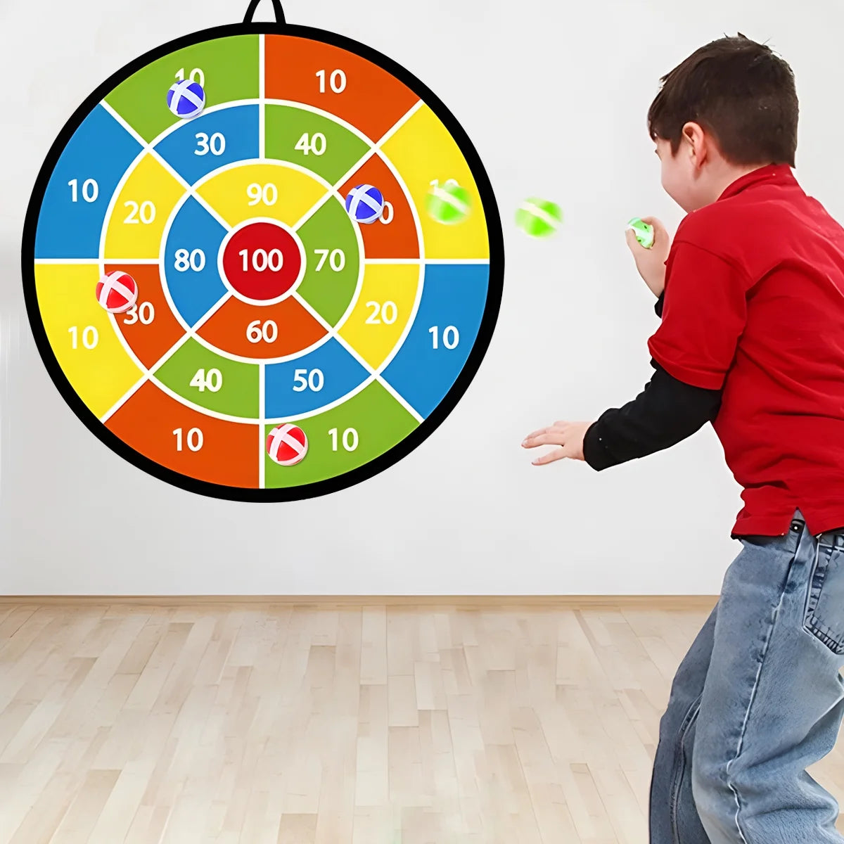 28" Double-Sided Dart Board with 12 Sticky Balls and 6 Darts F423
