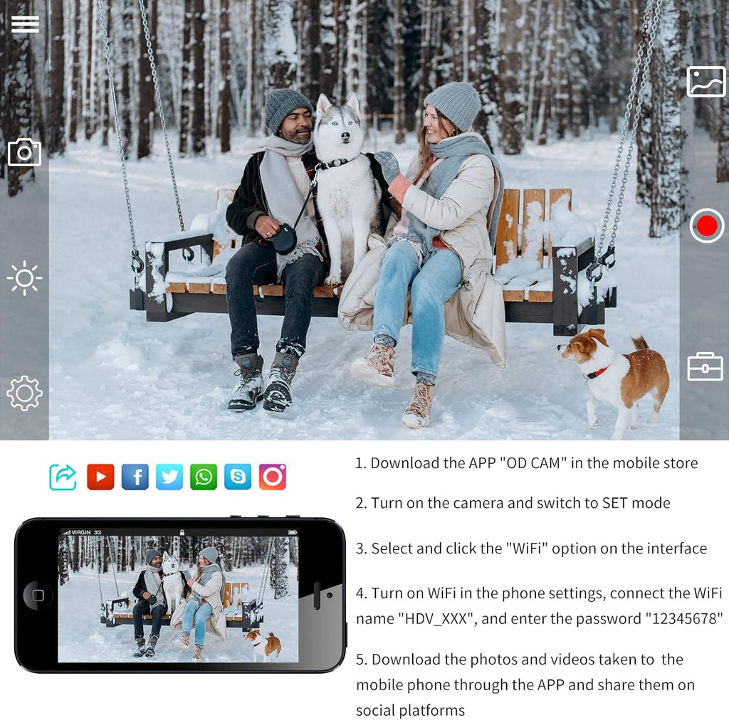 4K 1080P 60FPS Video Camcorder with 30X Zoom Infrared Night Vision X177678