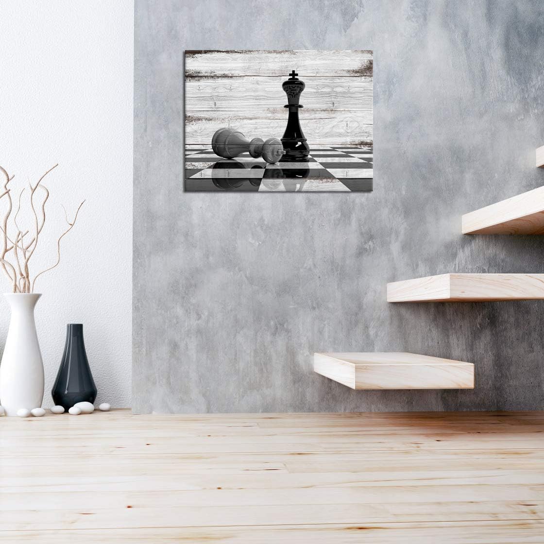 Black and White Chess Board Canvas Wall Art 24x32 X78461