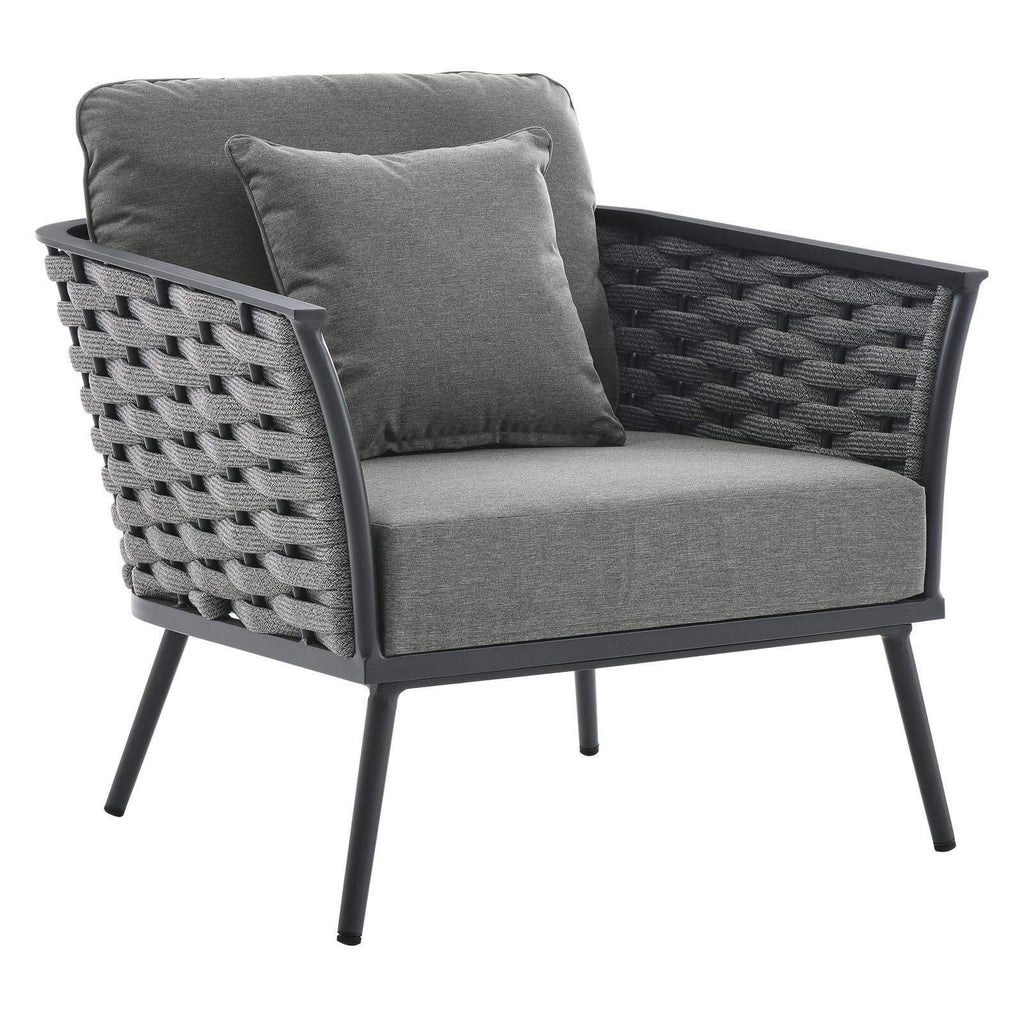 3 Piece Outdoor Aluminum Sectional Sofa Set in Gray X238