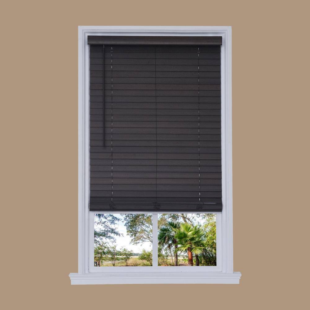 Walnut Faux Wood Cordless Horizontal Blinds C273