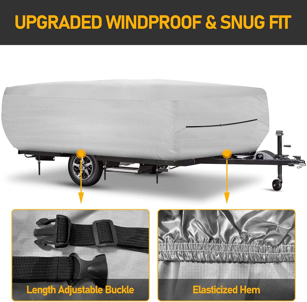 520D Oxford Pop up Camper Cover Waterproof Breathable Anti-UV Ripstop RV Storage Cover U3742