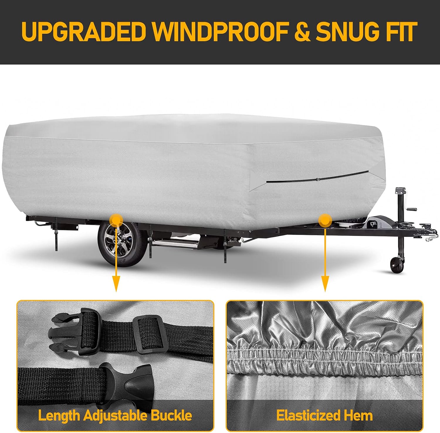 520D Oxford Pop up Camper Cover Waterproof Breathable Anti-UV Ripstop RV Storage Cover U3742