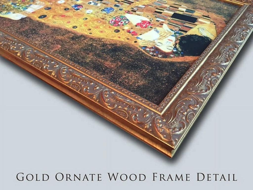 Gold Ornate Wood Framed Canvas Art D9378