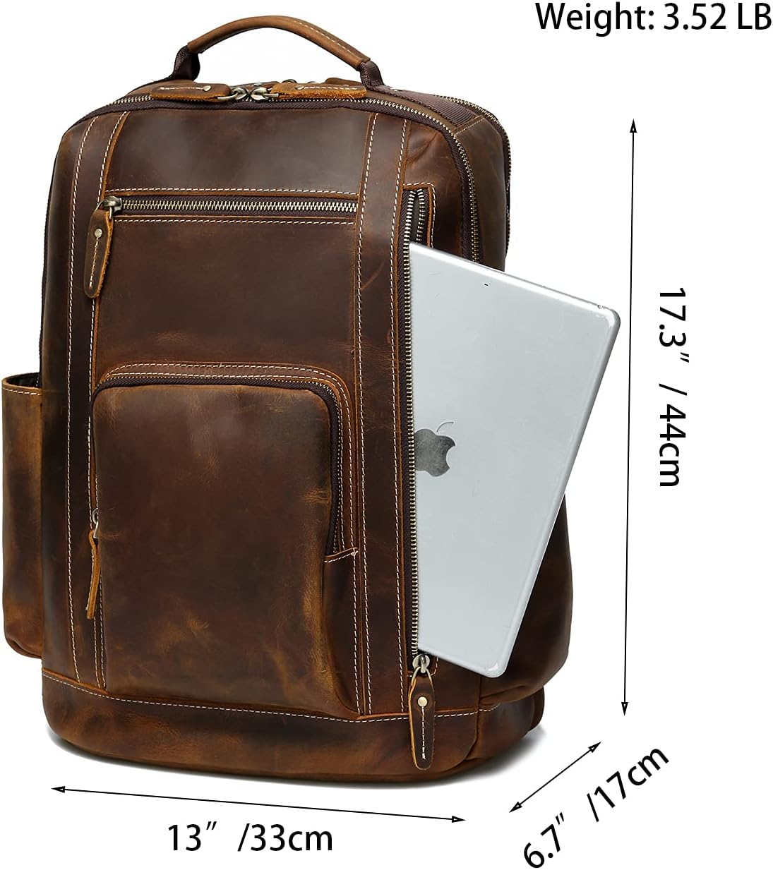 Vintage Full Grain Leather Backpack R7935