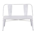 Vintage White Industrial Metal Bench I705