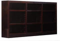 Cherry 9-Shelf Triple Wide Wood Bookcase R858197