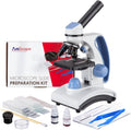 40X-1000X Student Lab Compound Monocular Microscope with Optical Glass Lenses and Slide Preparation Kit G674
