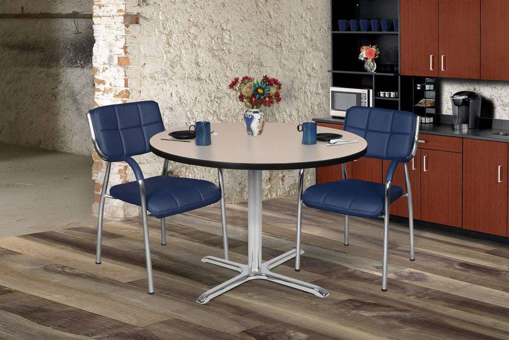 Mocha Walnut/Chrome Round X-Base Table F295619
