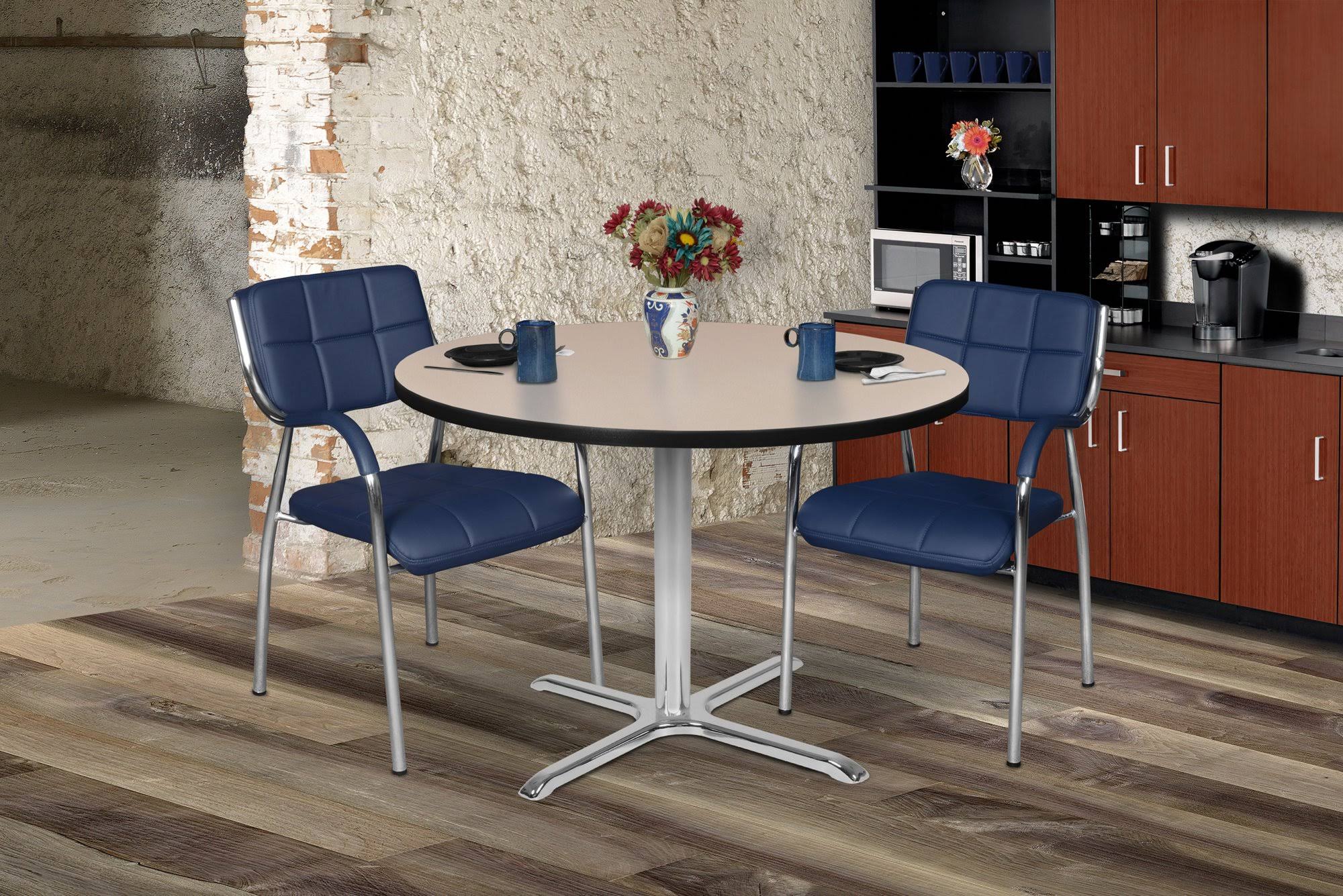 Mocha Walnut/Chrome Round X-Base Table F295619