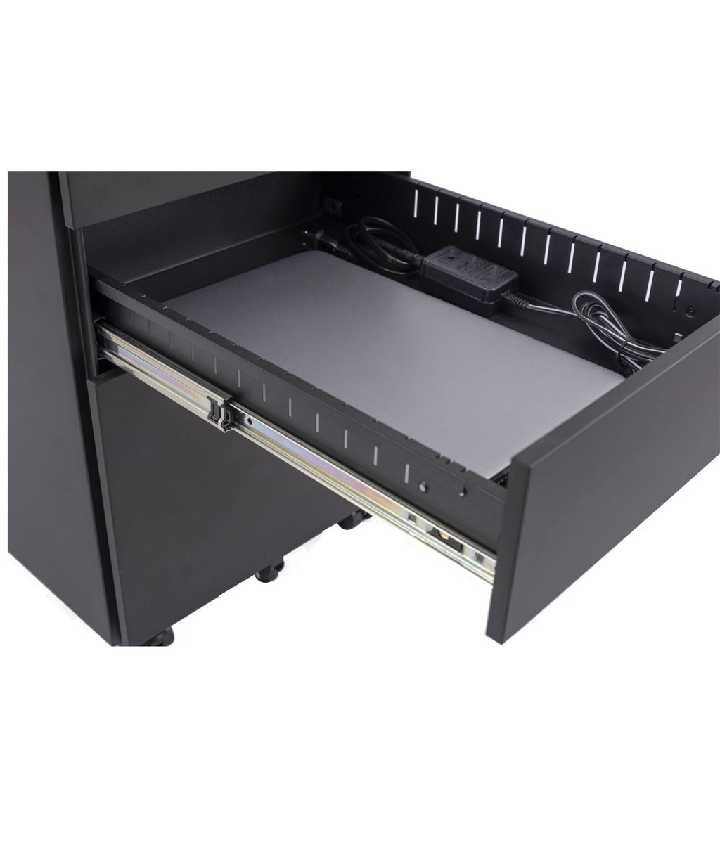 Black Wide 3 Drawer Lockable Rolling File Cabinet K868504