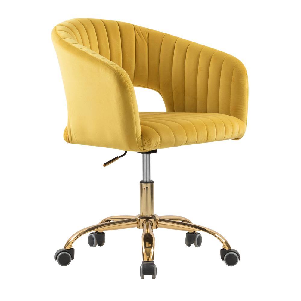 Yellow Velvet Upholstered Task Chair B791